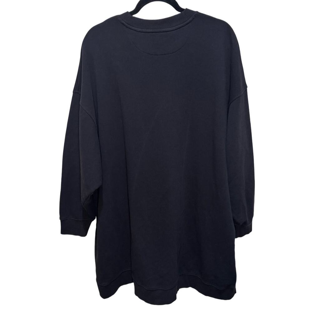 Wrangler Graphic Sweatshirt Dress Size L Black Oversized - Picture 5 of 6